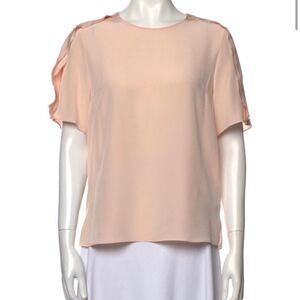 3.1 Phillip Lim Womens Short Sleeve Scoop Neck Blouse Size 8 100% Silk.